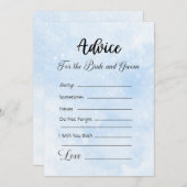 アドバイスのための花嫁と新郎の青い白い星 招待状 (正面/裏面)