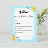 アドバイスのための花嫁と新郎スカイブルーフローラ 招待状 (スタンド正面)