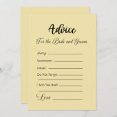 アドバイスのための花嫁と新郎バニラ 招待状 (正面/裏面)