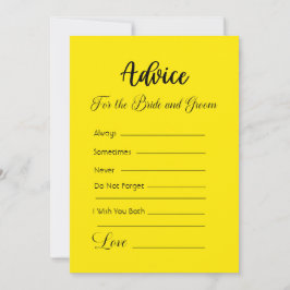 アドバイスのための花嫁と新郎明るい黄色 招待状