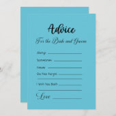 アドバイスのための花嫁と花婿スカイブルー 招待状 (正面/裏面)