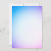 アドバイスのための花嫁と花婿ブルーパープルグラデーション 招待状 (裏面)