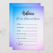 アドバイスのための花嫁と花婿ブルーパープルグラデーション 招待状 (正面/裏面)