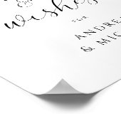 アドバイスのエレガントな結婚式のサイン ポスター (角)