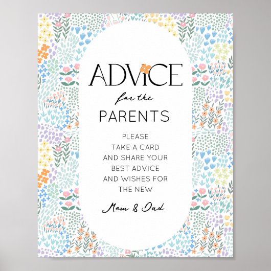 アドバイスの保護者のための赤ちゃんシャワーの装飾 ポスター (正面)