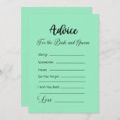 アドバイスの新郎新婦ミントグリーン 招待状 (正面/裏面)