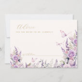 アドバイスの花嫁ブライダルシャワーカードバタフライ 案内状 (正面)