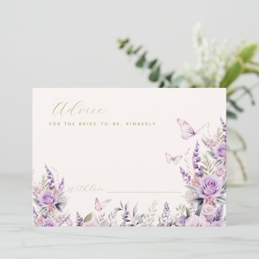 アドバイスの花嫁ブライダルシャワーカードバタフライ 案内状 (スタンド正面)