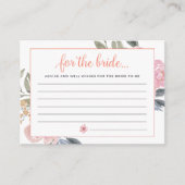 アドバイスの花嫁ブライダルシャワーゲーム エンクロージャーカード (正面)