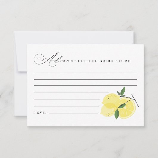 アドバイスの花嫁レモンメインスクイーズブライダル サンキューカード (正面)