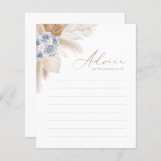 アドバイスの親のためのボホパンパスグラスベビーシャワー (正面/裏面)