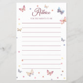 アドバイスの親のための水の色バタフライベビーショウ チラシ (正面)