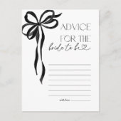 アドバイスへ新婦ブラックボウブライダルシャワーゲーム ポストカード (正面)