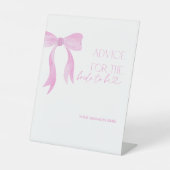 アドバイスへ花嫁ピンクボウブライダルシャワーゲーム 台座サイン (正面)