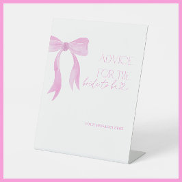 アドバイスへ花嫁ピンクボウブライダルシャワーゲーム 台座サイン