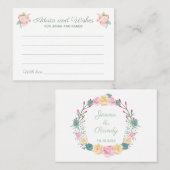 アドバイスウィッシュ水彩花結婚式カード 名刺 (正面/裏面)