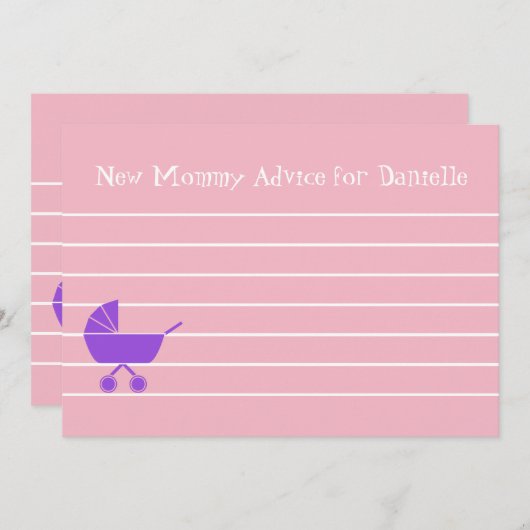 アドバイスカスタムガールベビーシャワー新しいママカード 招待状 (正面/裏面)