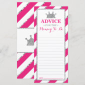 アドバイスカードお母さんへベビーシャワーシルバーフェイク用 (正面/裏面)