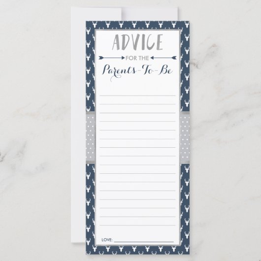 アドバイスカードお母さん行くウッドランド赤ちゃんシャワー (正面)