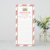 アドバイスカードお母さん、赤ちゃんシャワー、金ゴールド用フェイク (スタンド正面)