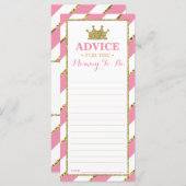アドバイスカードお母さん、赤ちゃんシャワー、金ゴールド用フェイク (正面/裏面)