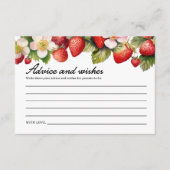 アドバイスカードとウィッシュズカード | イチゴの赤ちゃんシャワー エンクロージャーカード (正面)