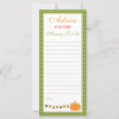 アドバイスカードのママとビーのための小さなカボチャ (正面)