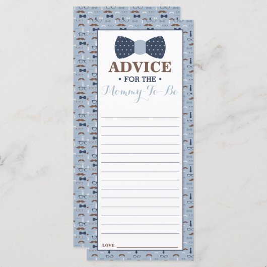 アドバイスカードのママとbe,小さな男の赤ちゃんシャワー (正面/裏面)