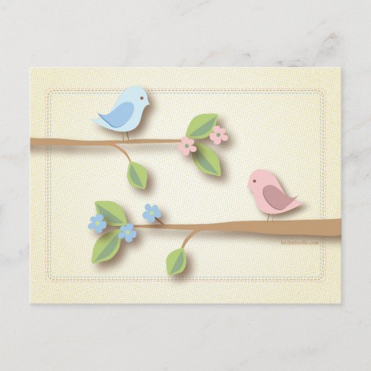 アドバイスカードの甘いバーディ赤ちゃんシャワーの言葉 アドバイスカード (正面)