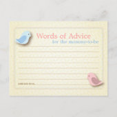 アドバイスカードの甘いバーディ赤ちゃんシャワーの言葉 アドバイスカード (裏面)