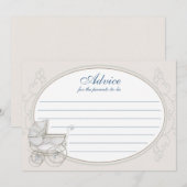 アドバイスカードキャリッジアイボリーブルージンガム サンキューカード (正面/裏面)