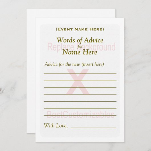 アドバイスカードテンプレート|パーティーゲーム 招待状 (正面/裏面)