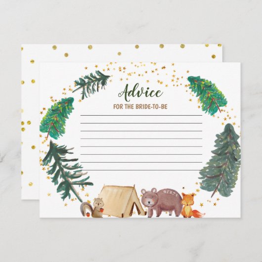 アドバイスカードパーリーウェイトウッドランドベビーシャワー  エンクロージャーカード (正面/裏面)