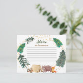 アドバイスカードパーリーウェイトウッドランドベビーシャワー  エンクロージャーカード (スタンド正面)