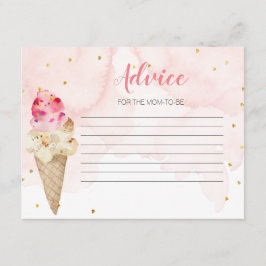 アドバイスカードピンクアイスクリームブライダルシャワー エンクロージャーカード