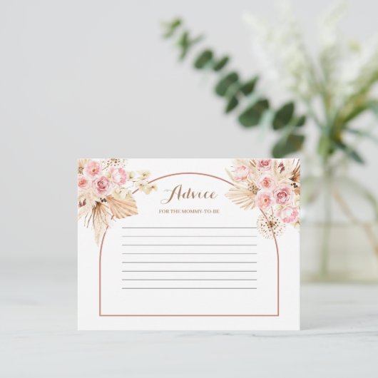 アドバイスカードピンクフローラボホパンパスグラス エンクロージャーカード (スタンド正面)