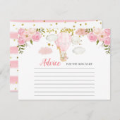 アドバイスカードピンクホットエアバルーン動物ジャングル エンクロージャーカード (正面/裏面)