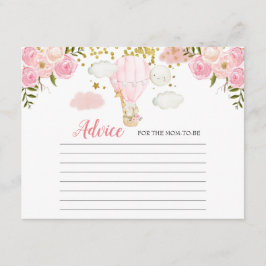 アドバイスカードピンクホットエアバルーン動物ジャングル エンクロージャーカード