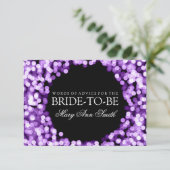 アドバイスカードブライダルシャワーパープルスパークリライト アドバイスカード (スタンド正面)