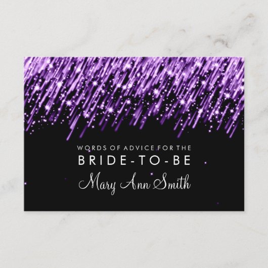 アドバイスカードブライダルシャワーパープルフォールリングスターズ アドバイスカード (正面)