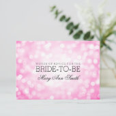 アドバイスカードブライダルシャワーピンクグリッターライト 招待状 (スタンド正面)