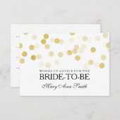 アドバイスカードブライダルシャワーフェイク金箔グリッター アドバイスカード (正面/裏面)
