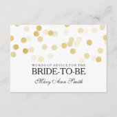 アドバイスカードブライダルシャワーフェイク金箔グリッター アドバイスカード (正面)
