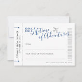 アドバイスカードブライダルシャワー旅行と日付夜 (正面)