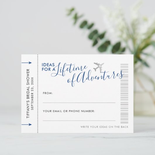 アドバイスカードブライダルシャワー旅行と日付夜 (スタンド正面)