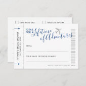 アドバイスカードブライダルシャワー旅行と日付夜 (正面/裏面)