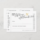 アドバイスカードブライダルシャワー日夜間旅行アイディア (正面/裏面)