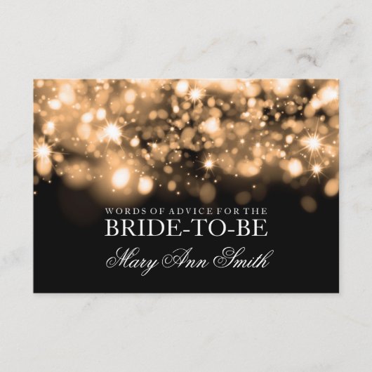 アドバイスカードブライダルシャワー金ゴールドきらめく灯 アドバイスカード (正面)