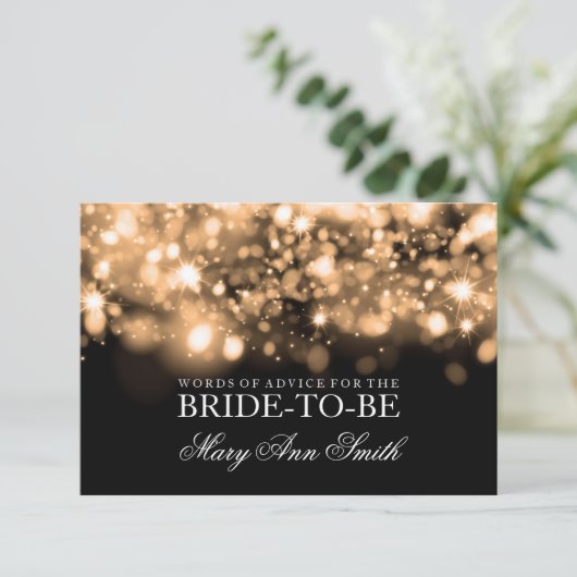アドバイスカードブライダルシャワー金ゴールドきらめく灯 アドバイスカード (スタンド正面)