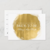 アドバイスカードブライダルシャワー金ゴールド絵を描ルック アドバイスカード (正面/裏面)